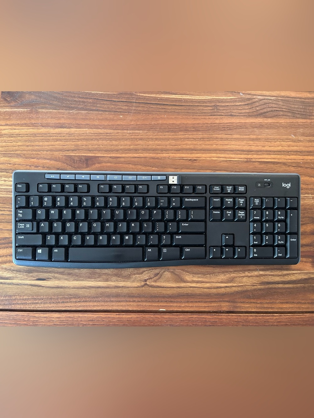 Logitech Full-Size Wireless Keyboard with Number Pad & Media w/USB receiver